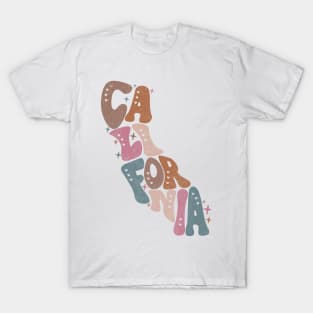 California US State Retro Typography T-Shirt